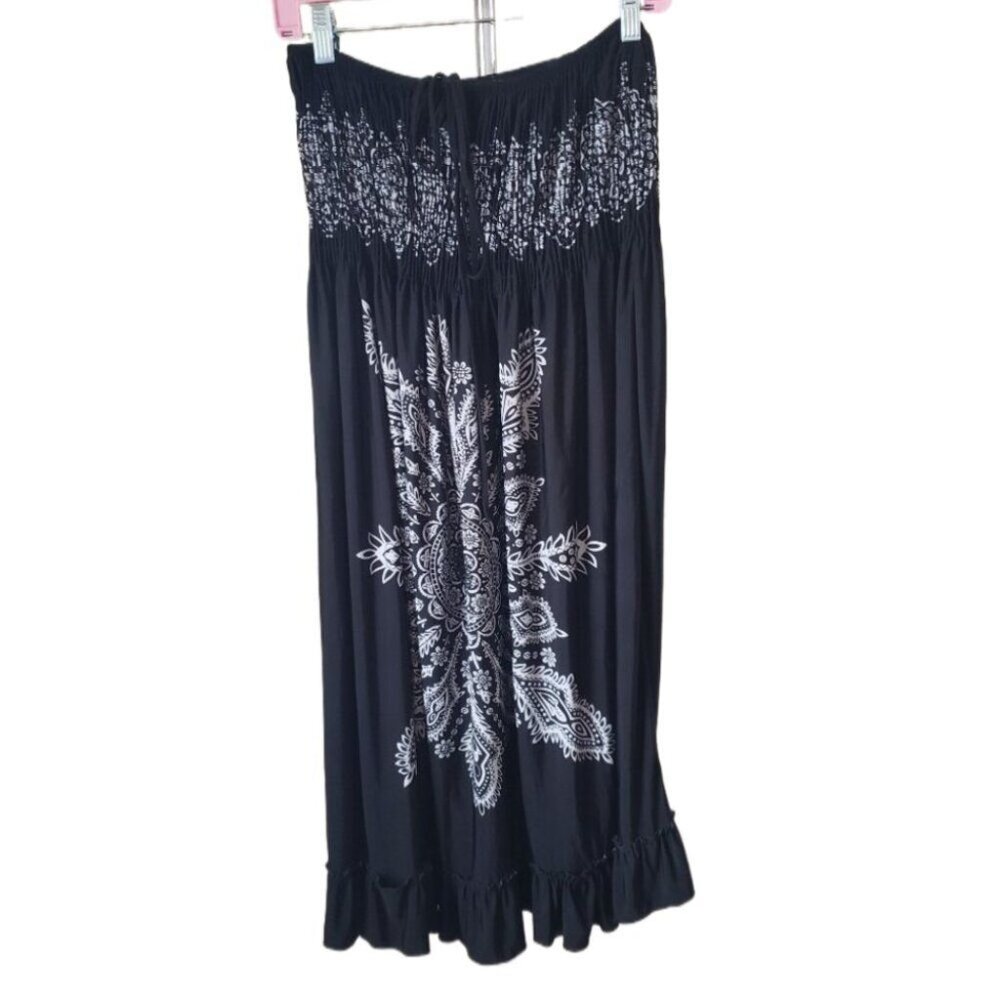 Christinalove Black and Gray Patterned Halter Top Dress